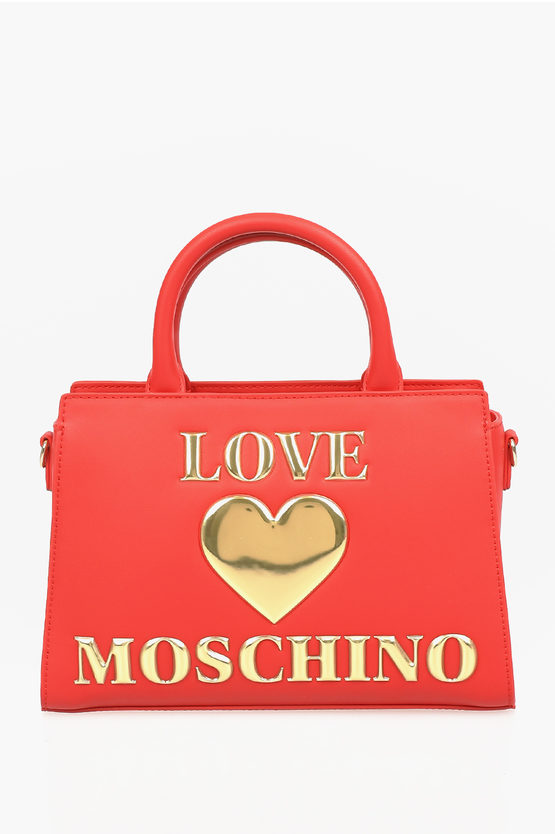 MOSCHINO women Handbags LOVE Faux Leather PADDED SHINY HEART Bag Red | eBay
