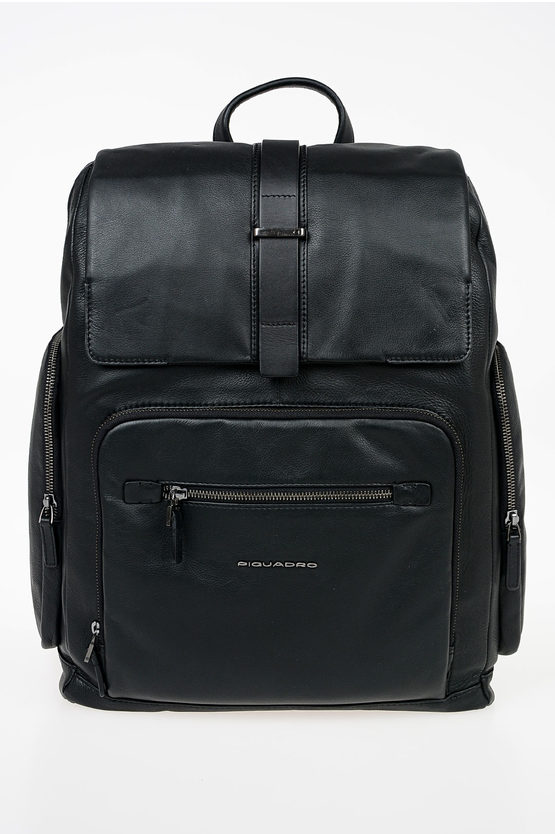 BAE Leather Backpack Black Piquadro - Cuoieria Shop On-line
