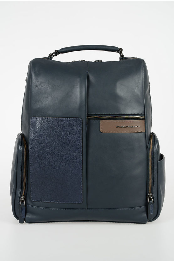 BAGMOTIC Leather Backpack For Notebook and Ipad Dark Blue