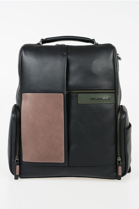 BAGMOTIC Leather Notebook Ipad Backpack Black
