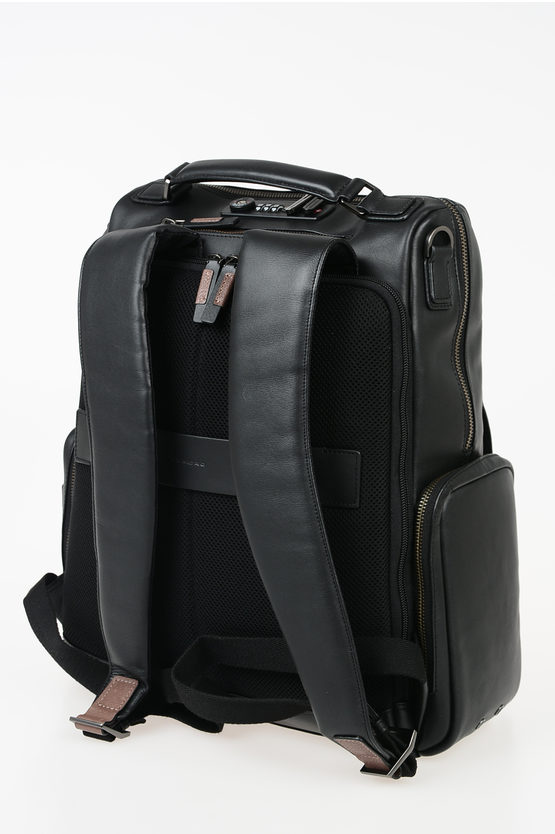 BAGMOTIC Leather Notebook Ipad Backpack Black