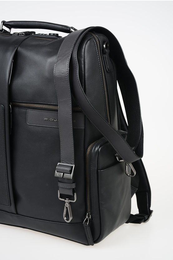 BAGMOTIC Notebook Ipad Leather Backpack Black