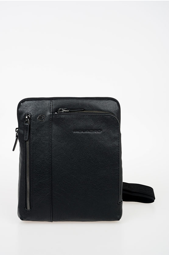 BLACK SQUARE Leather Crossbody Bag Black