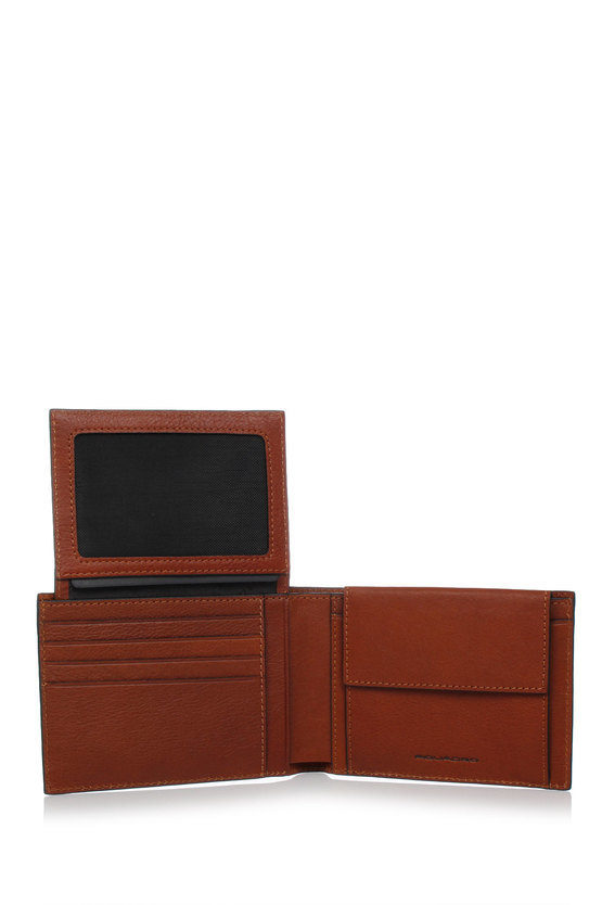 BLACK SQUARE Wallet with Coin Holder Brown