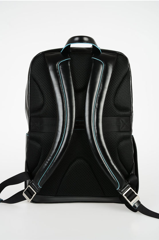 BLUE SQUARE Leather Computer Ipad Backpack Black