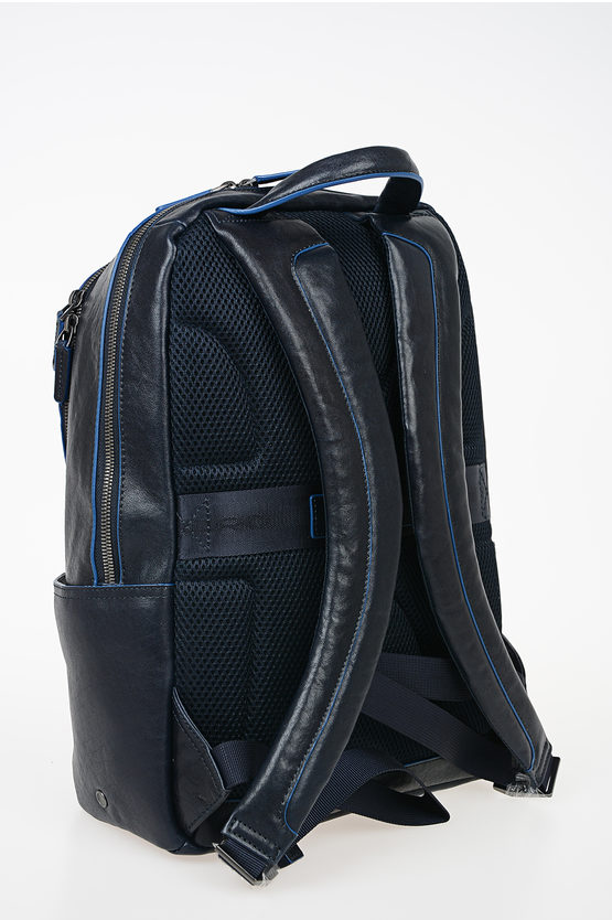 BLUE SQUARE Leather Ipad Backpack Blue