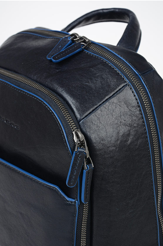 BLUE SQUARE Leather Ipad Backpack Blue