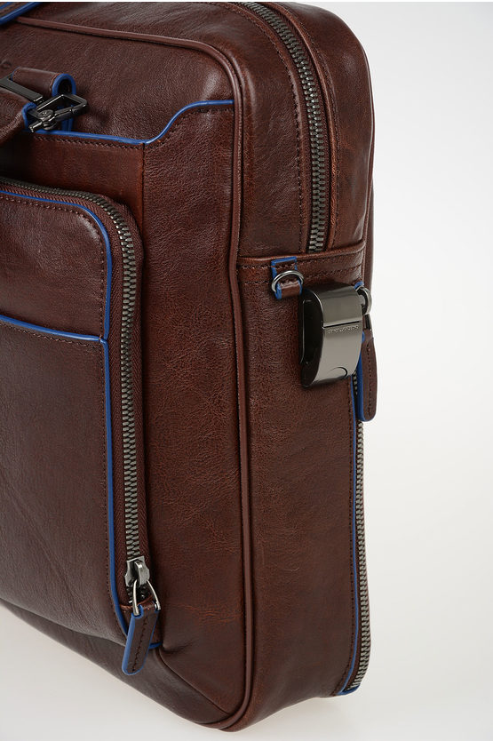 BLUE SQUARE Leather Ipad Pc Business Bag Brown