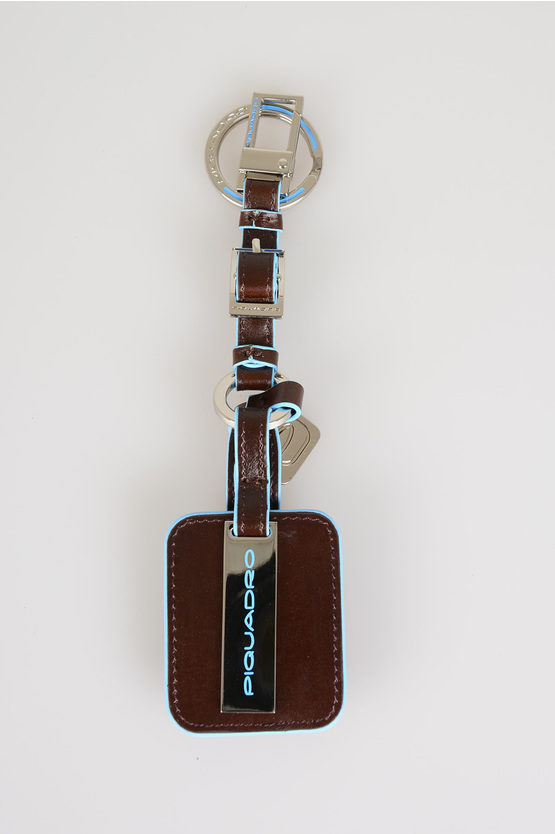BLUE SQUARE Leather Key Ring Connequ