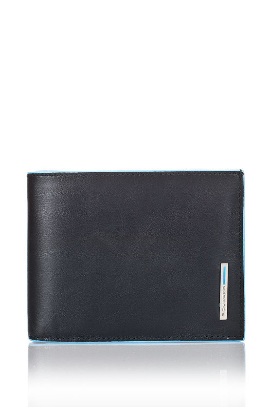 Piquadro Blue Square – Portafoglio Uomo In Pelle Con Portadocumenti, Protezione RFID, 7 Tasche Carte