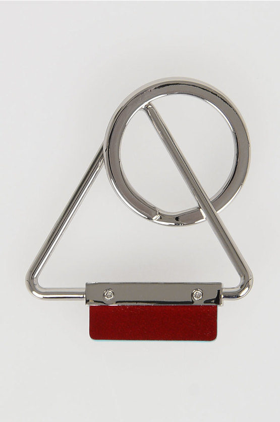 BLUE SQUARE Triangle Keychain Red