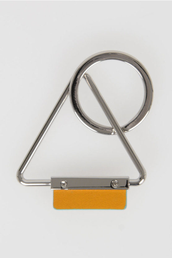 BLUE SQUARE Triangle Keychain Yellow