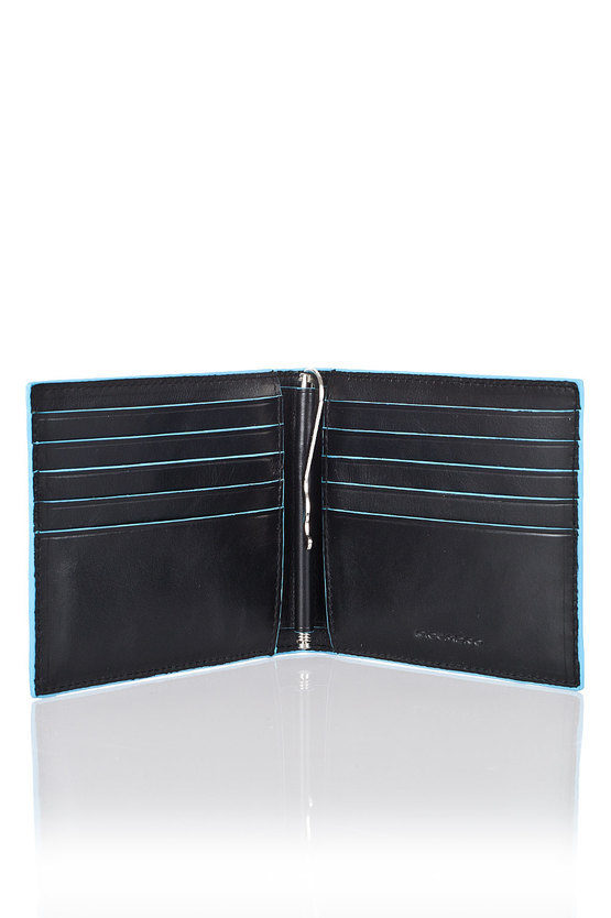 BLUE SQUARE Wallet with Spring for Money Black