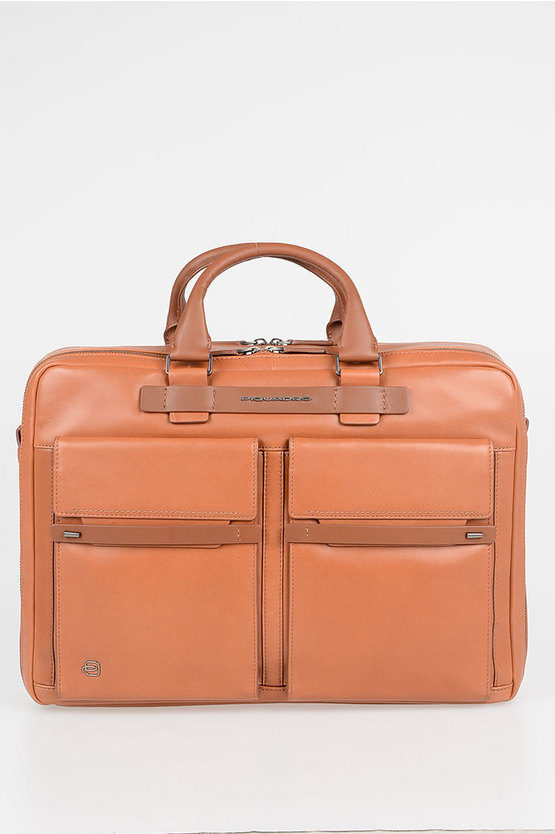 CUBE Leather Business Bag Brown