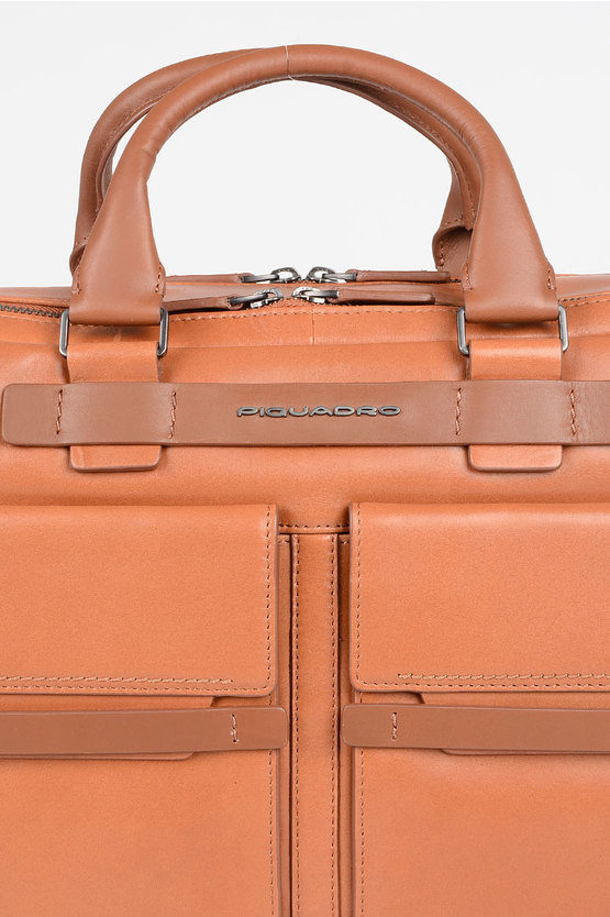 CUBE Leather Business Bag Brown