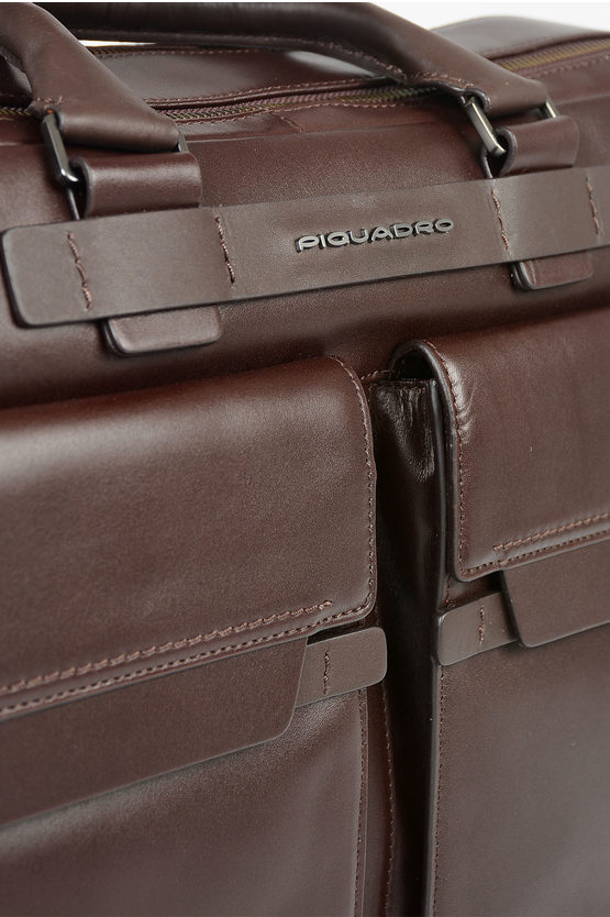 CUBE Leather Business Bag Dark Brown