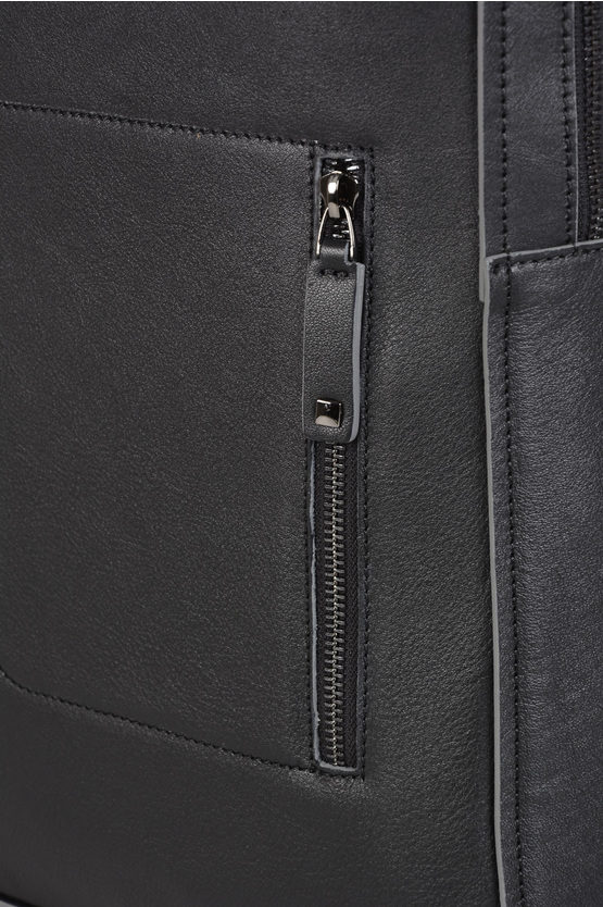 DAVID 15,6" notebook Leather Backpack Black