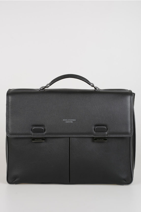 DAVID Leather Two Closure Briefcase black