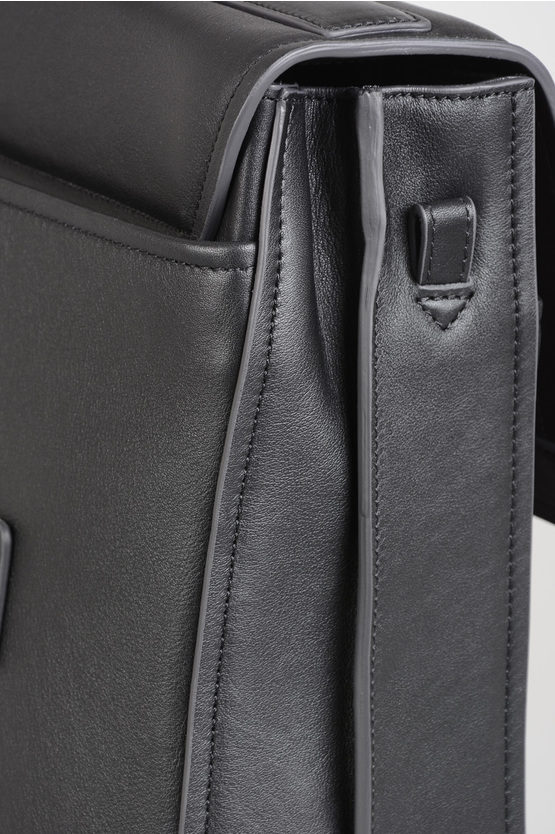 DAVID Leather Two Closure Briefcase black