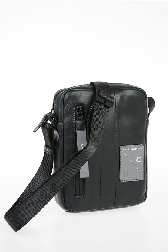 EXPLORER Leather Crossbody Bag Black