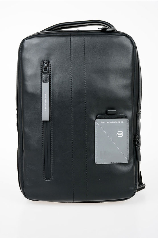 EXPLORER Leather Expandable  computer iPad® Backpack Black