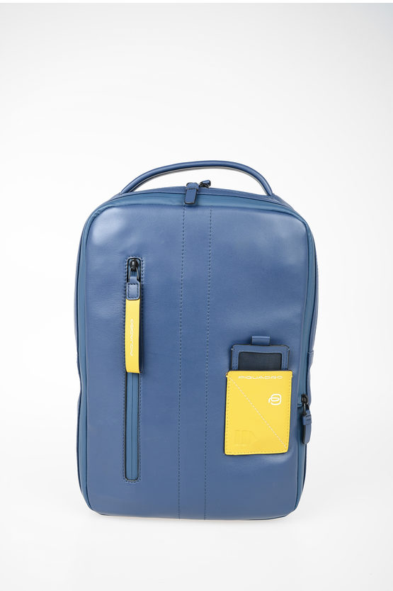 EXPLORER Leather Expandable  computer iPad® Backpack Blue