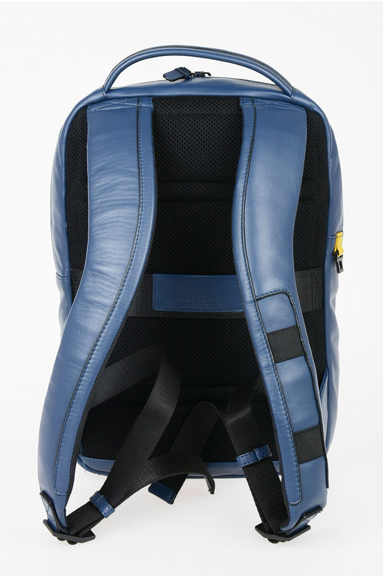 EXPLORER Leather Expandable  computer iPad® Backpack Blue