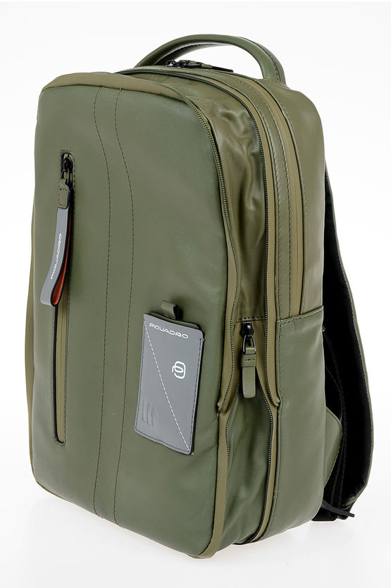 EXPLORER Leather Expandable  computer iPad® Backpack Green