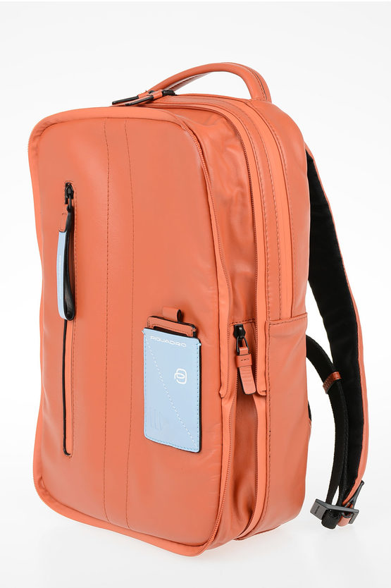 EXPLORER Leather Expandable  computer iPad® Backpack Orange