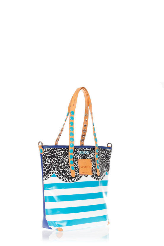 GABSILLE Shopper Bag Abstract Light Blue Print