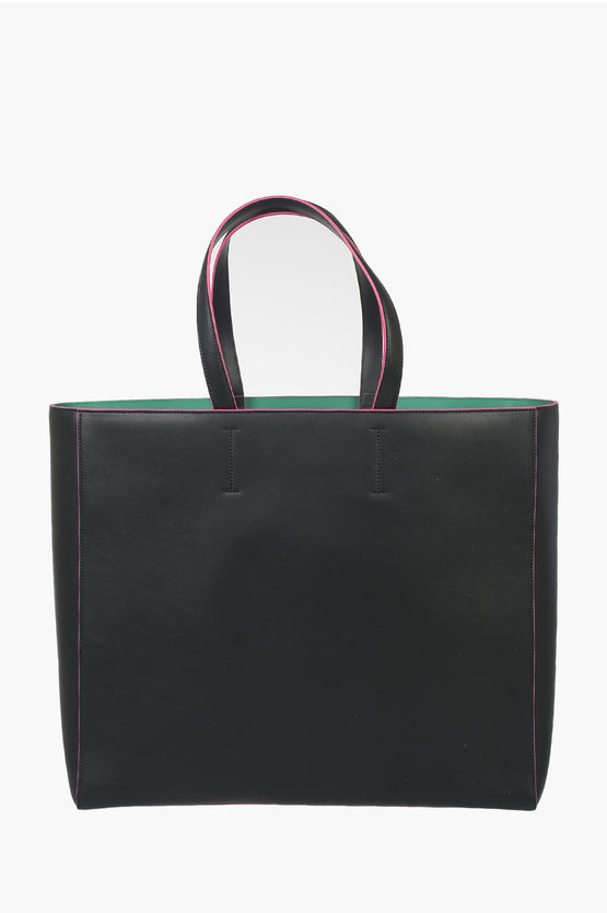 Leather TRAVEL IN LOVE shopper Bag
