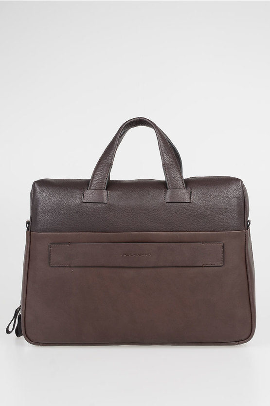 LINE Leather Briefcase Brown