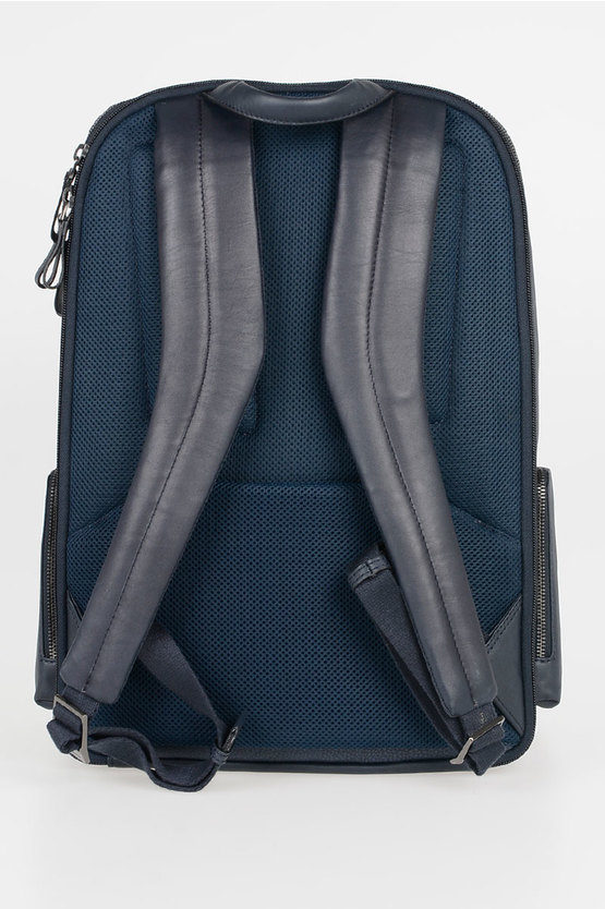 LINE Leather fast-check big Backpack Blue