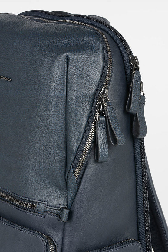 LINE Leather fast-check big Backpack Blue