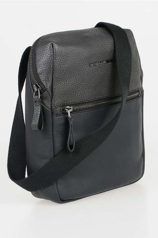 LINE Leather Strap Crossbody bag Black