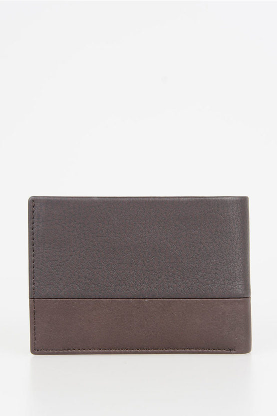 LINE Leather Wallet Brown
