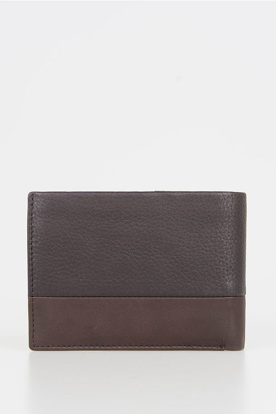 LINE Leather Wallet Brown