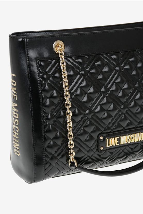LOVE Faux Leather Embroidered Quilted Bag
