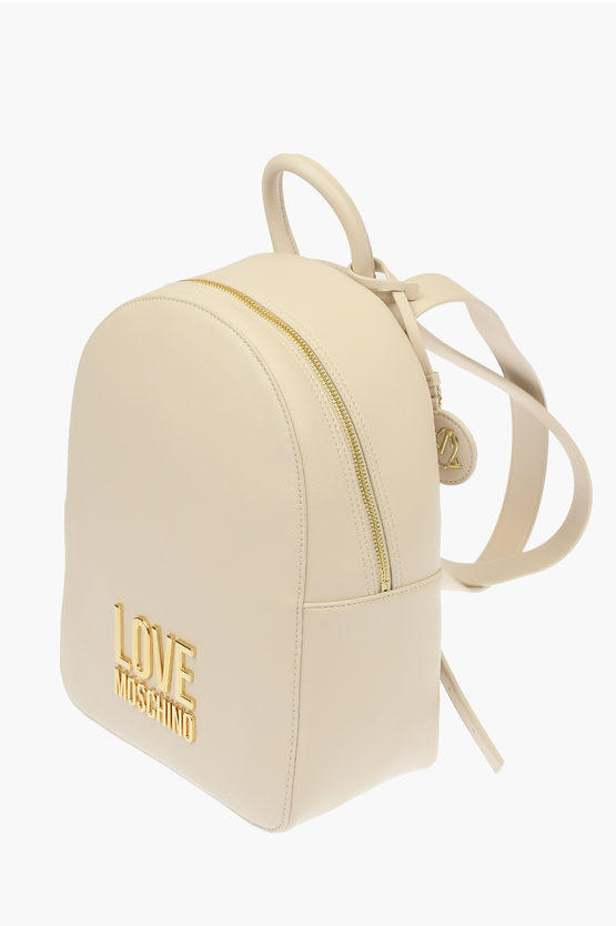 LOVE Faux Leather GOLD METAL LOGO Backpack