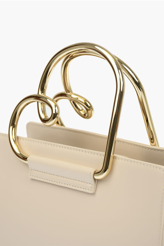 LOVE Faux Leather HEART HANDLE Hand Bag