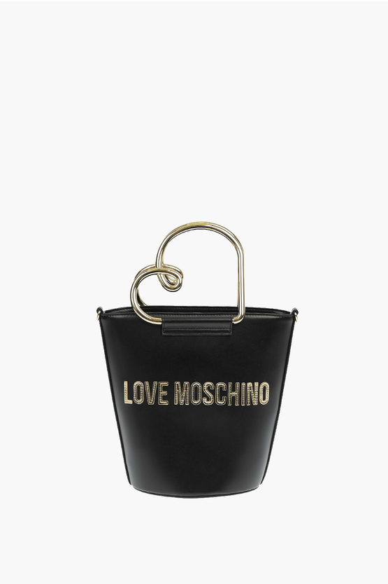 LOVE Faux Leather HEART HANDLE Hand Bag