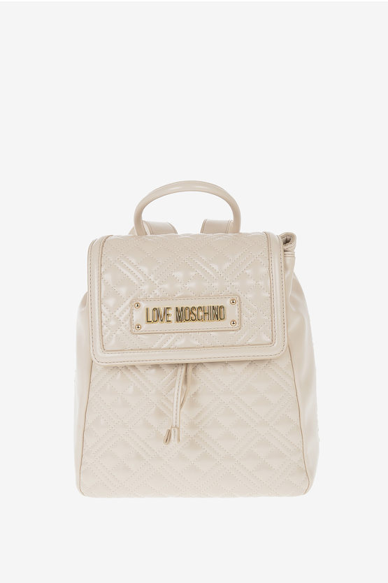 LOVE Faux Leather Quilted Backpack
