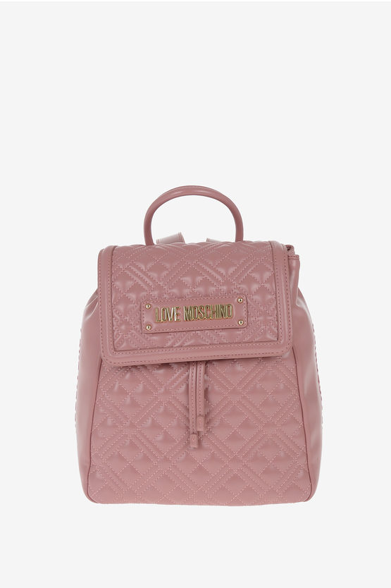LOVE Faux Leather Quilted Backpack