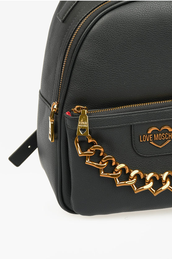 LOVE Faux Leather THE NEW CHAIN HEART Backpack