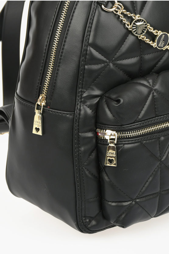 LOVE Faux Quilted Leather JEWEL Backpack