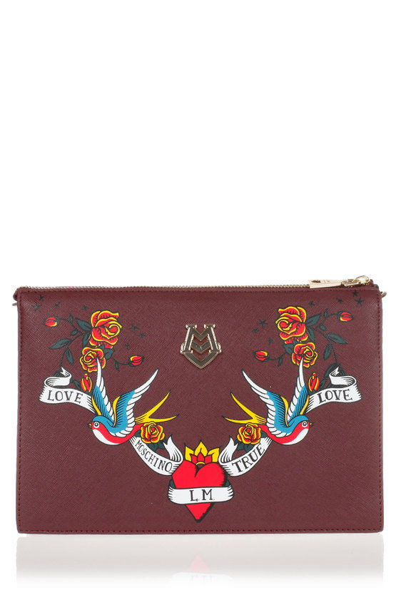 LOVE MOSCHINO Clutch Bag 3 Compartments with Print