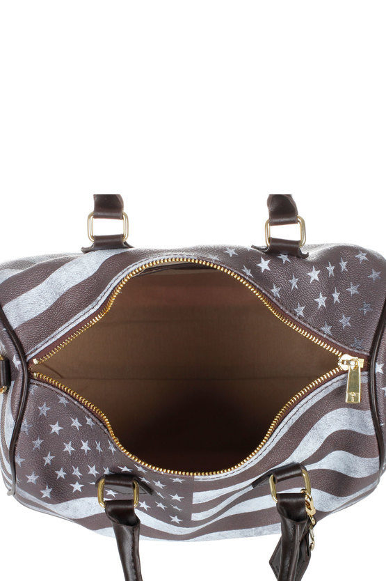 Medium Trunk Handbag USA Flag Print