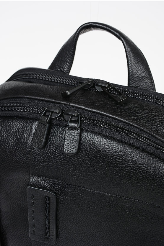 P15PLUS Leather Backpack Black