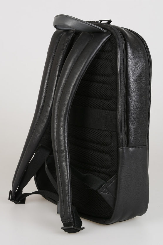 PULSE Leather Backpack Black