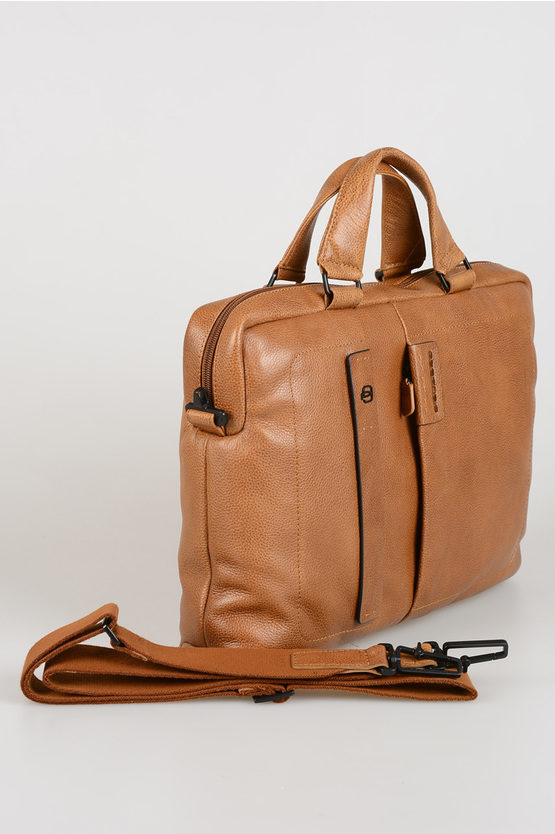 PULSE Leather Briefcase Brown